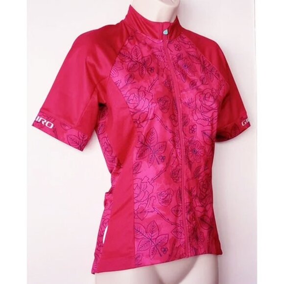 Giro Athletic Cyclist Zip-Front Top S Magenta Navy Print - Picture 2 of 9